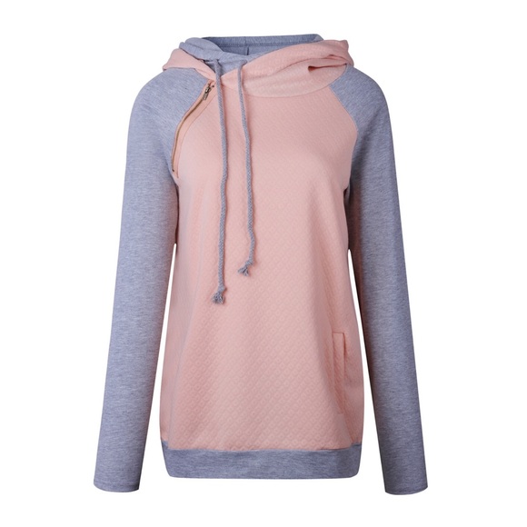 Pink/gray sweater shirt hoodie - Picture 4 of 6